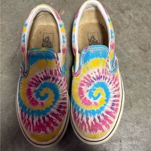 Multi-coloured Vans slip-on trainers, size 3
